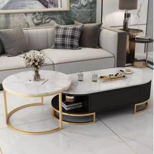 Adjustable TV Stand Coffee Table Set 70*70*43cm Living Room Center Table With