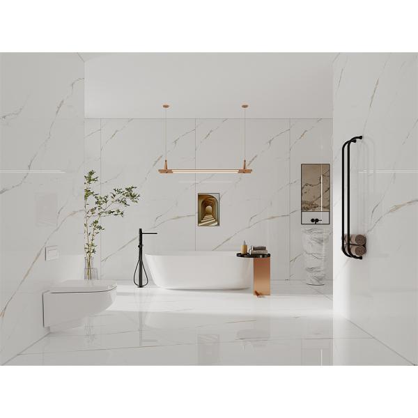 White Carrara Polished Sintered Stone Slab 1420x2700mm