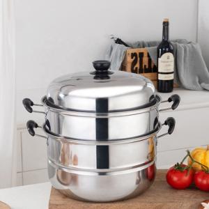 Best Selling Customized Logo 3 Layer induction 10-inch Stainless Steel Steamer