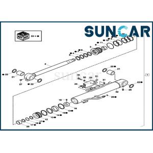 ISO9001 Hydraulic Seal Kit XKCC-01375 XKCC01375 Boom Cylinder Sealing Kit For
