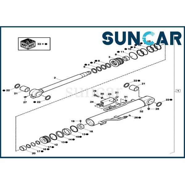 ISO9001 Hydraulic Seal Kit XKCC-01375 XKCC01375 Boom Cylinder Sealing Kit For