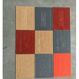Polyester Embossed Flat Door Mat , Personalized Door Mats PVC Backing