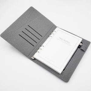 Multipurpose Folding Power Bank Notebook Folder 6 Rings Leather Material