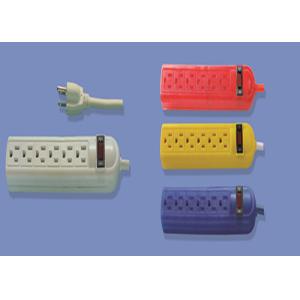 Cheap Colorful 125V ETL Plug Switch Electrical Extension Cord With 4 / 6 Ways for sale