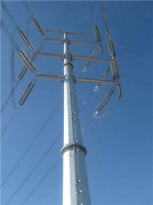 Galvanized Electric Steel Tubular Towers Power Transmission Line 10KV - 500KV