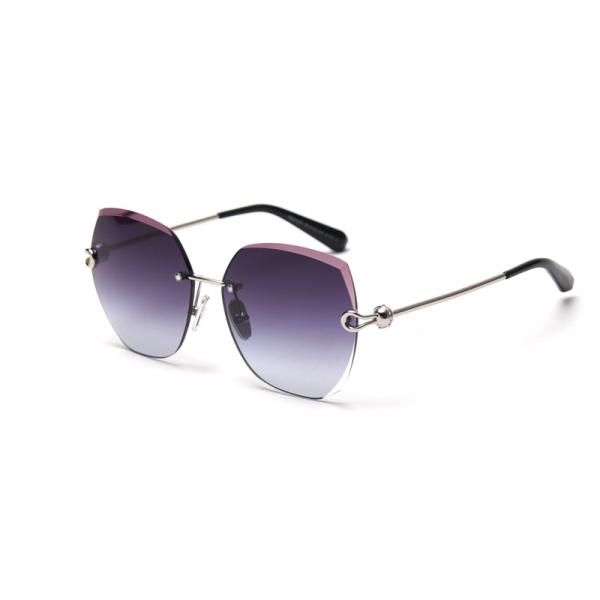 Quality Rimless Women UV400 Metal Frame Polarized Sunglasses Oversized Gradient wholesale