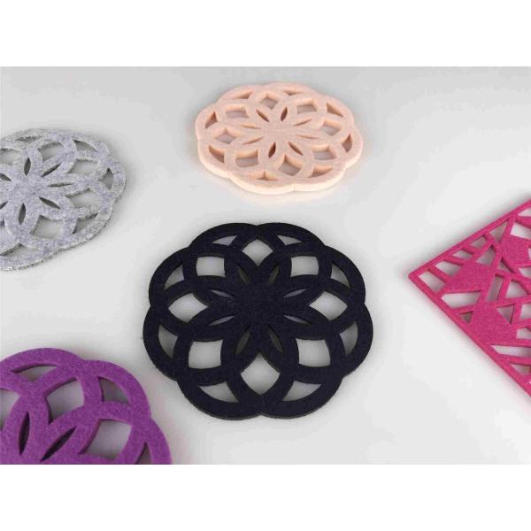 Flower Shape Thick Felt Coasters Potholder Naturally Water Absorbent