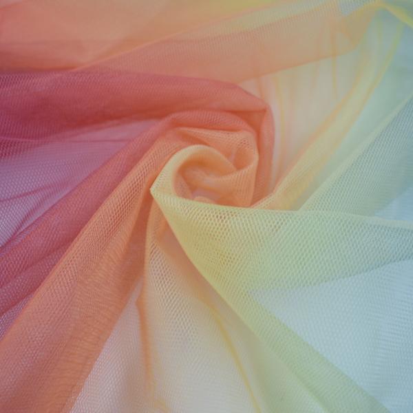 Wedding Dress Soft Tulle Fabric Single Item Digital Printed Pleated Crepe