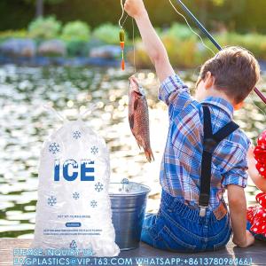 15 Lb. Plastic Drawstring Ice Bags 14 X 24 Inch Heavy-Duty Plastic Ice Bags With