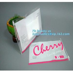 Cheap Transparent bottom gusset slider Zip lockk pvc zipper bags with holding loop, slider biodegradable zipper bag, slider zip for sale