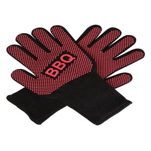 Printing Logo Heat Resistant BBQ Gloves , Insulated Cooking Gloves