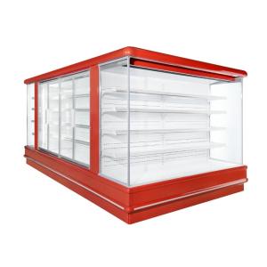 Square Island Open Display Refrigerator With Streaming Design / Multideck