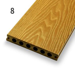 Outdoor Garden 3D Composite Decking Board Hollow Profile And Squared Holes