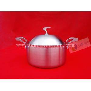 China Sauce pot with lid,Stainless steel pot,thickness 2.5mm with cast iron handle on sale