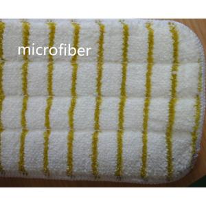 Yellow Woven Coral Microfiber Wet Mop Pads Velvet Super Thick Nylon Self