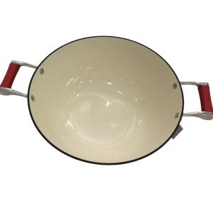 Cheap 15Inch Cast Iron Skillet Chinese Wok With Durable Loop Handles for sale