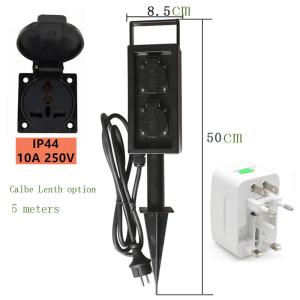 Outdoor Garden In-ground Lawn Plug-in Electrical Power Sockets Outlet Stake 10A