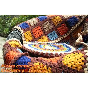 rustic handmade knitted crochet towel blanket carpet tablecrochet blanket sofa