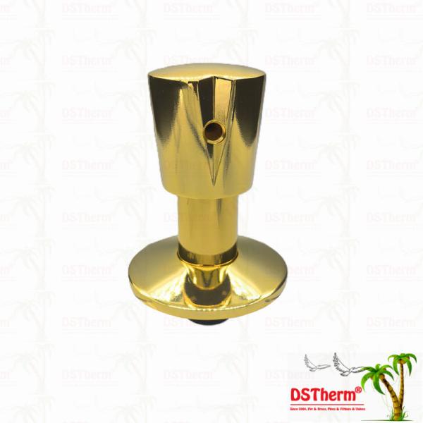 Quality Gold Color Coated Stop Valve Top Part Round Handle With Side Lock  Valve Cartridge With Different Handles wholesale