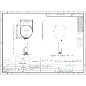 Polcd 1.28 Inch IPS Circular LCD Display 240xRGBx240 Resolution Customized TFT