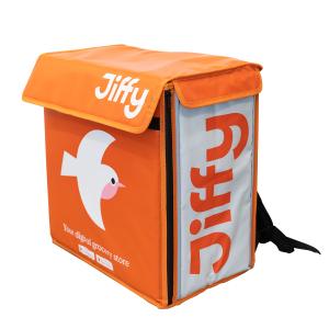 Customized Logo Geometric Pattern Food Delivery Cooler Bag with Aluminium