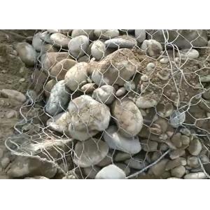Galvanized Sack Gabion Mesh Cage / Bags Hot Dipped Hexagonal Hole Shape