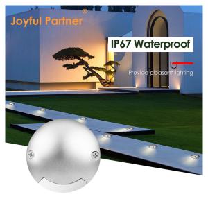China Side Emitting Recessed Step Inground Light Round Low Voltage 1W DC 24V 3000k IP67 Waterproof Cold White Aluminum Housing on sale