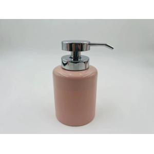 Ceramic Bathroom Accessories Sets Round Shape Pink Color Soap Dish For Bathroom