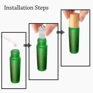 Empty Essential Oil Roll-on Bottles with Stainless Steel Balls Frosted Glass