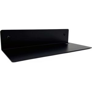 Stylish Matt Black Wall Mount Floating Metal Wall Shelf Bracket for Easy