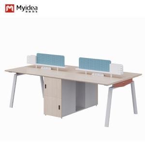 Cheap Support customization Two-Person / Four-Person Office Desk With File Cabinet With Lock Customizable Size Color for sale