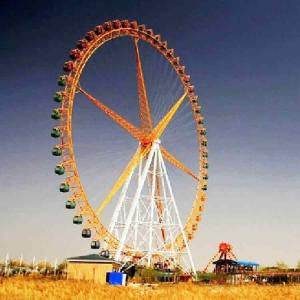 Thrilling Fairground Ferris Wheel White Color With Double Side RGB Lights