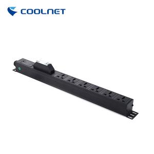 Black 48-bit Output Power Distribution Unit for Server Rack Network and Data
