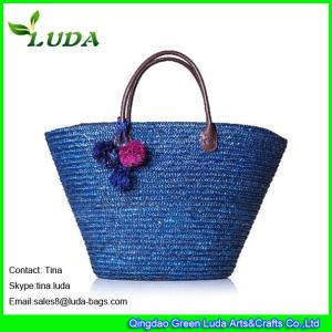 LUDA summer beach totes handmade  wheat straw beach tote bags