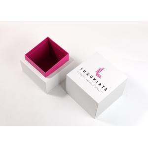 CMYK Rigid Candle Boxes , Embossing Shoulder Neck Box With Lift Off Lid