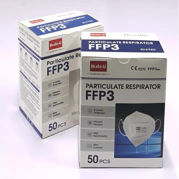 Quality FFP3 Particulate Respirator Mask CE Certification , FFP3 Mask With Earloops , No Head Band FFP3 Face Mask Respirator wholesale