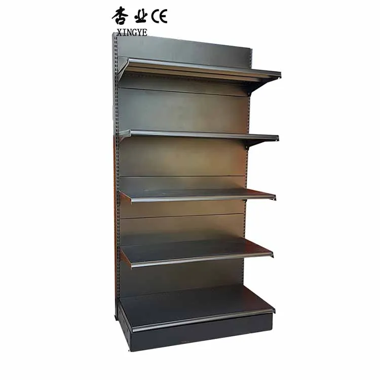 Factory Customized Color Size retail display rack single-sided black supermarket shelf