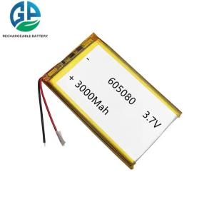 KC Approved Rechargeable Lithium Polymer Battery 3.7V 3000mAh 605080 LiPo