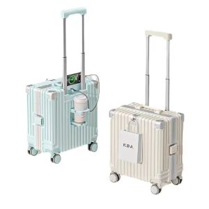 360° Spinner Wheels Lightweight Aluminum Frame Carry-On Luggage with Scratch