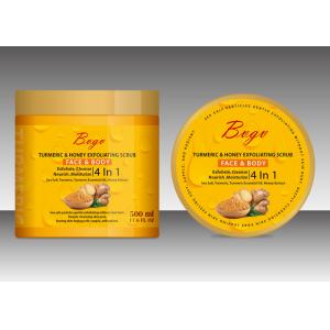 China Turmeric Essential Oil Exfoliating Shower Gel Sea Salt Body Scrub Yellow on sale