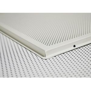 White Perforated Lay In Ceiling Tiles 2 x 2 , Metal Ceiling Tiles For Train