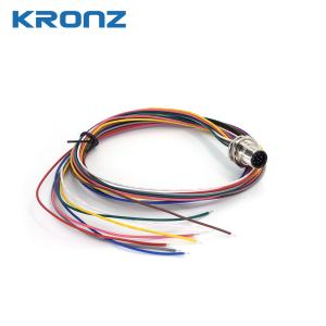 M12 8 Pin Connector Cable IP67 Waterproof Panel Front Socket Plug with 1M Wire