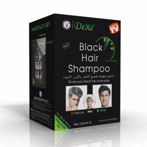 China 10 pcs / box Dexe Hair black shampoo  5 Minutes White Become Black Hair Color Instant Grey Hair Remove for Men and Women on sale