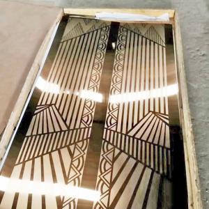 China Custom Etched Mirror 8K Gold Color Stainless Steel Sheet for Elevator on sale