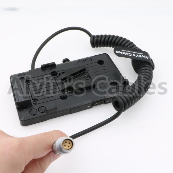 IDX V-Mount Battery Plate To 6 Pin Right Angle Video Power Cable For Red Scarlet Epic