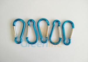 Cheap Fashion Lake Blue Aluminum Carabiner Clips 5CM Gourd Shape Carabiner Holder With Silver Pole for sale