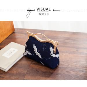 Coin Pouch Canvas Card Purse Clasp Closure Classic birds Pattern Keys Wallet