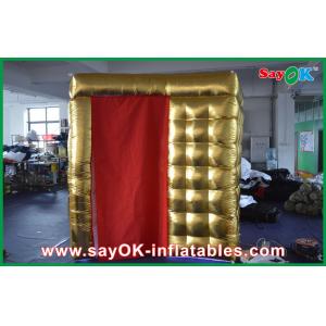 Cheap Golden LED Inflatable Photo Booth / Strong Oxford Cloth Photobooth With LED Light for sale