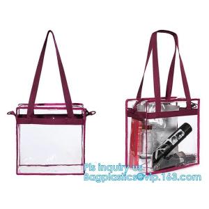 Eco-Friendly Customized PVC Bag for Shopping, cosmetic packaging handle zipper