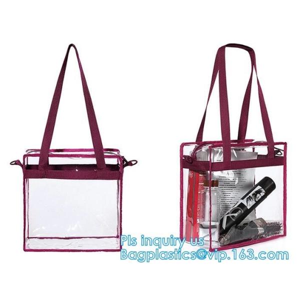 Eco-Friendly Customized PVC Bag for Shopping, cosmetic packaging handle zipper